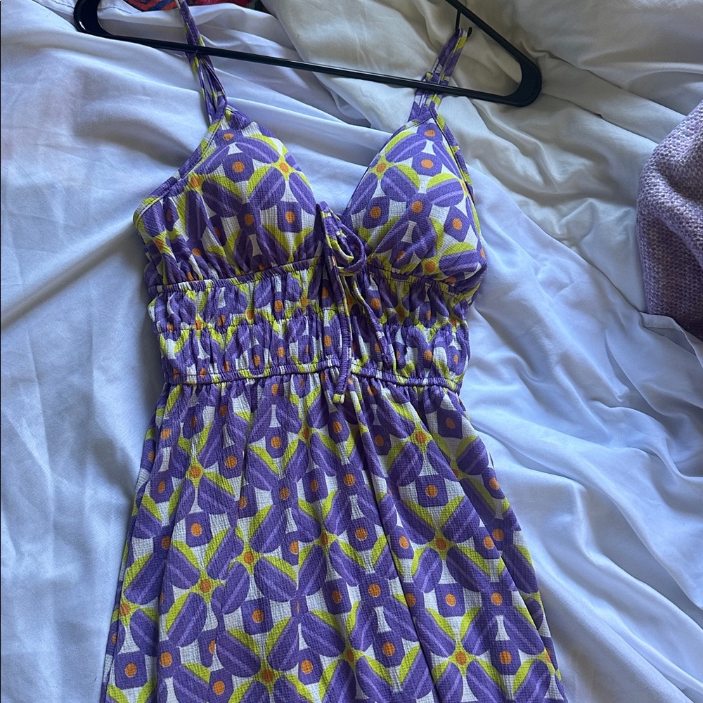 Purple and Yellow Floral Sundress